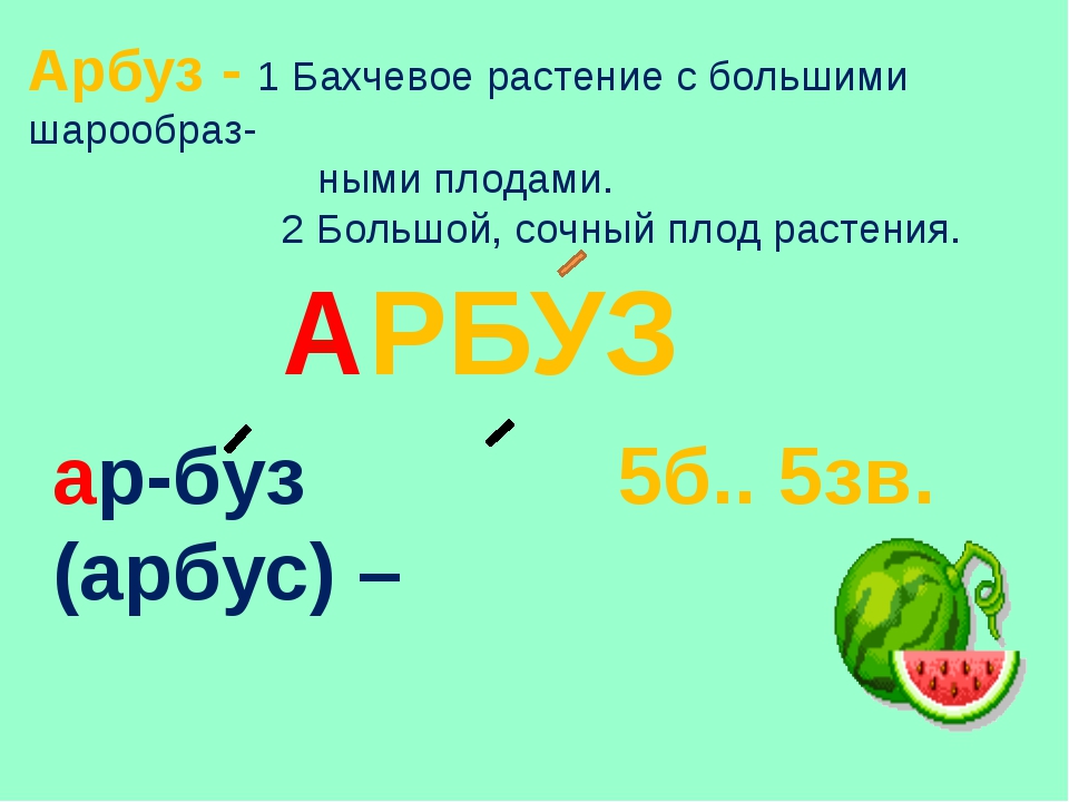 Арбуз схема слова 1 класс