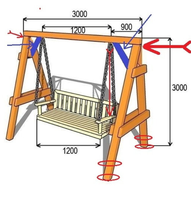 Чертежи для качелей своими